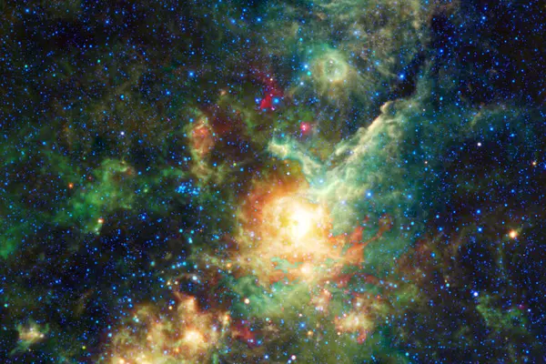 Infinite beautiful cosmos background with nebula and stars. — Stock Photo, Image