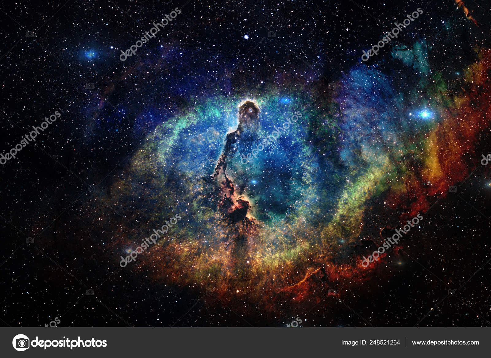 素晴らしい宇宙イメージの星雲 銀河空想科学小説宇宙の壁紙 ストック写真 C Outer Space 248521264