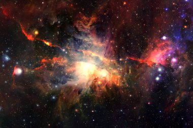 Kozmik manzara, sonsuz uzay ile renkli bilim kurgu duvar kağıdı.