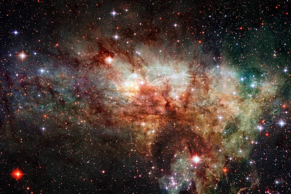 Kosmisk landskab, farverige science fiction tapet med endeløse ydre rum . - Stock-foto