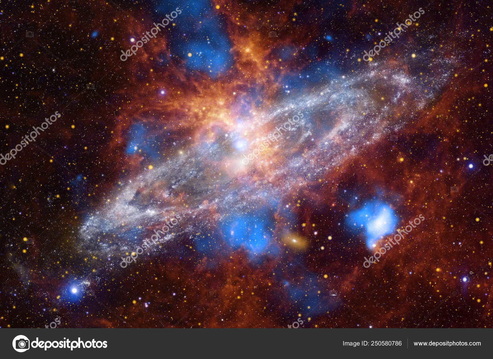 美丽的星云, 星场, 外太空的星团. ——图库图片© Outer_Space #250580786