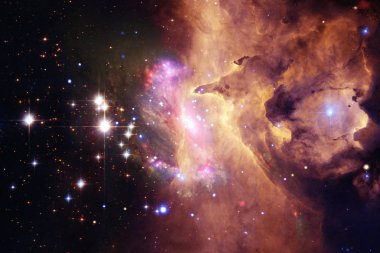 Gökada, starfield, bulutsular, derin uzay yıldız. Bilim kurgu sanat.