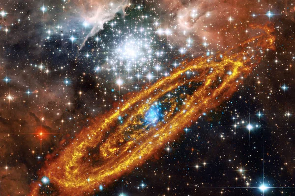 Nebulosa y galaxias en el espacio. Elementos de esta imagen proporcionados por la NASA — Foto de Stock