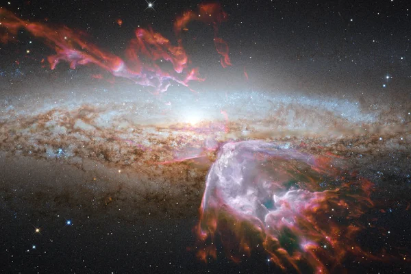 Escena universal con estrellas y galaxias en el espacio profundo —  Fotos de Stock
