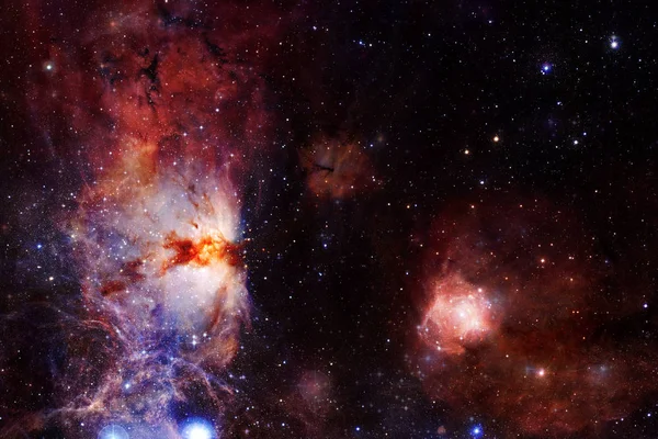 Kosmische landschap, awesome sciencefiction behang met eindeloze heelal. — Stockfoto