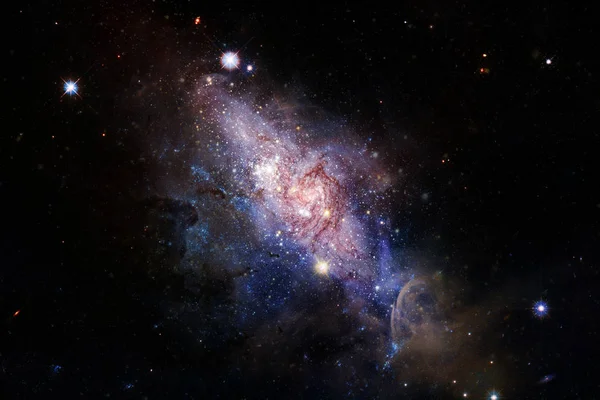 Nebulosas y estrellas en el espacio profundo. Arte cósmico, ciencia ficción fondo de pantalla . — Foto de Stock
