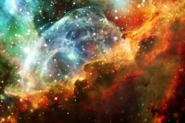 Parlak yıldızlar ve galaksiler derin uzayda ile evren sahne.