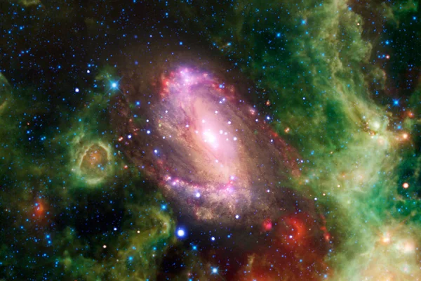 Miljarder galaxer i universum. Abstrakta utrymme bakgrund. — Stockfoto