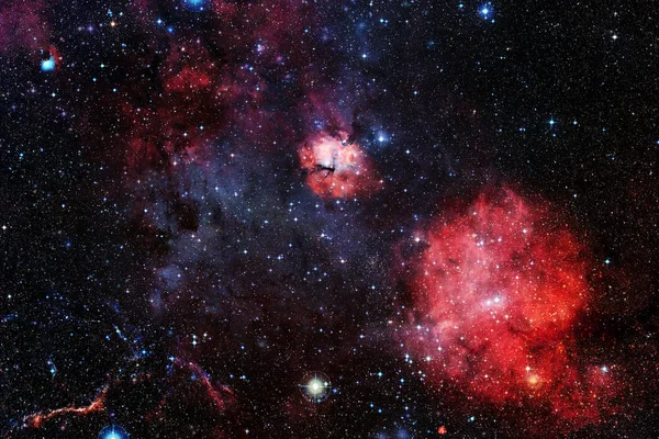 Fondo cósmico de galaxias con nebulosas, polvo de estrellas y estrellas brillantes . —  Fotos de Stock