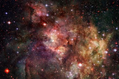 Bulutsular ve uzayda çok yıldız. Nasa tarafından döşenmiş bu görüntü unsurları