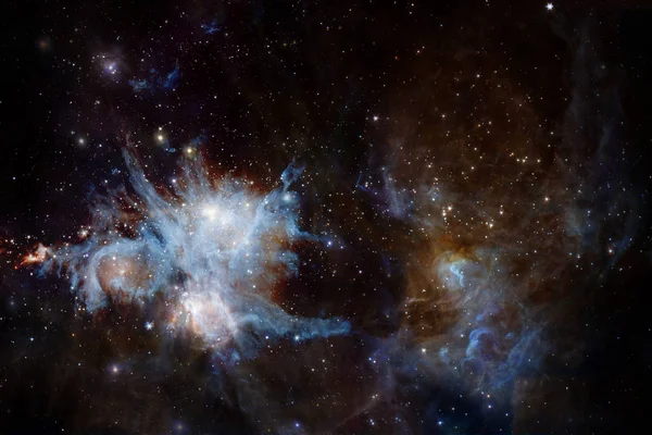 Nebulosas e muitas estrelas no espaço sideral. Elementos desta imagem fornecidos pela NASA — Fotografia de Stock