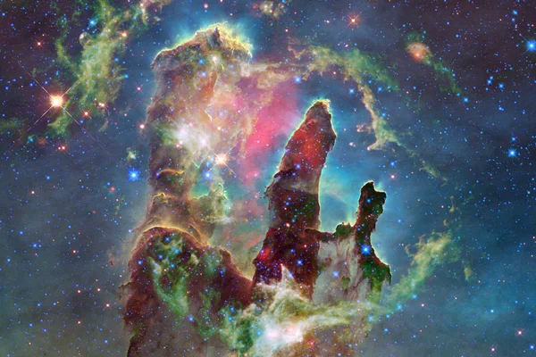 Wszechświat sceny z jasnych gwiazd i galaktyk w przestrzeni kosmicznej. — Zdjęcie stockowe