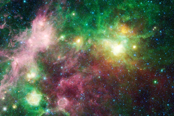 Nebel und Sterne im Weltall, leuchtendes mysteriöses Universum. — Stockfoto
