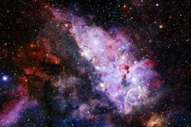 Evren yıldız, Bulutsusu ve galaksi dolu. Kozmik sanat, bilim kurgu duvar kağıdı.