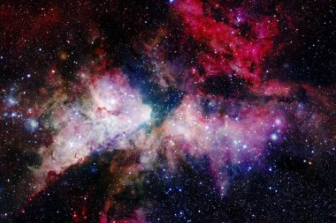 Kozmik manzara, sonsuz uzay ile renkli bilim kurgu duvar kağıdı.