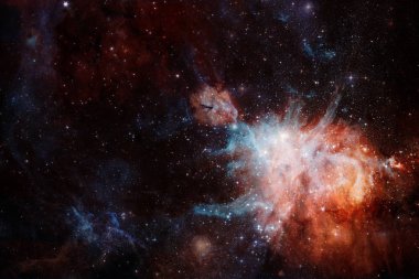 Bulutsular ve uzayda çok yıldız. Nasa tarafından döşenmiş bu görüntü unsurları