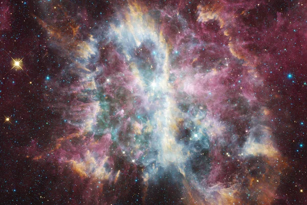 Kozmikus táj, színes sci-fi tapéta-val végtelen világűr. — Stock Fotó