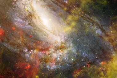 İnanılmaz güzel galakside bir yerlerde derin uzay. Bilim kurgu duvar kağıdı.