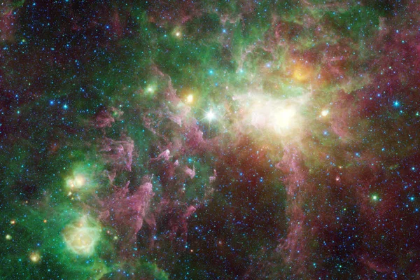 Science fiction space háttérkép, a galaxisok és a nebulas félelmetes kozmikus kép — Stock Fotó