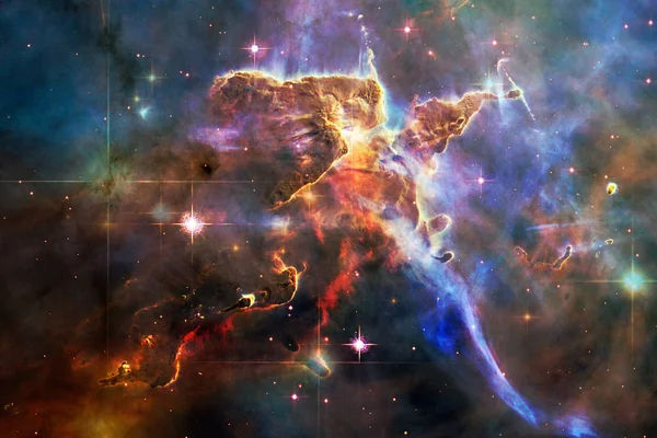 Kosmicznego krajobrazu, Tapety kolorowe science-fiction z niekończącej się przestrzeni kosmicznej. — Zdjęcie stockowe