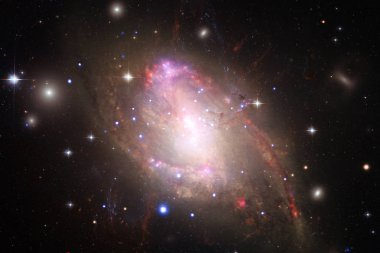 Evren yıldız, Bulutsusu ve galaksi dolu. Kozmik sanat, bilim kurgu duvar kağıdı.