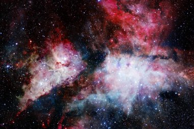 Bulutsular ve uzayda çok yıldız. Nasa tarafından döşenmiş bu görüntü unsurları