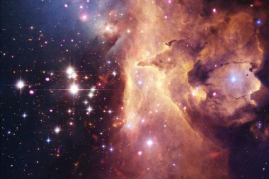 Kozmik manzara, sonsuz uzay ile renkli bilim kurgu duvar kağıdı.