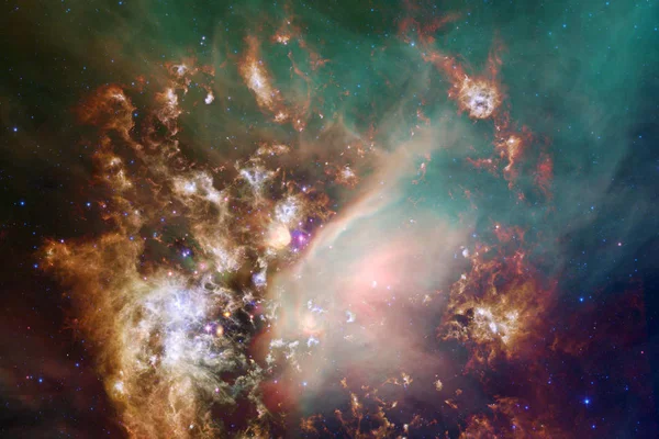 Kozmik manzara, sonsuz uzay ile renkli bilim kurgu duvar kağıdı.