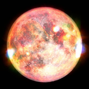 Ayın muhteşem manzarası. Güneş sistemi. NASA tarafından döşenmiş bu görüntünün elemanları