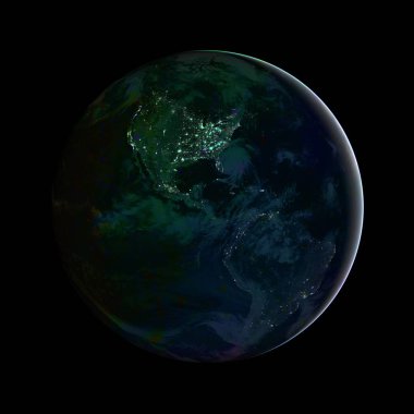 Uzayda toprağın güzel görünümü. NASA tarafından döşenmiş bu görüntünün elemanları