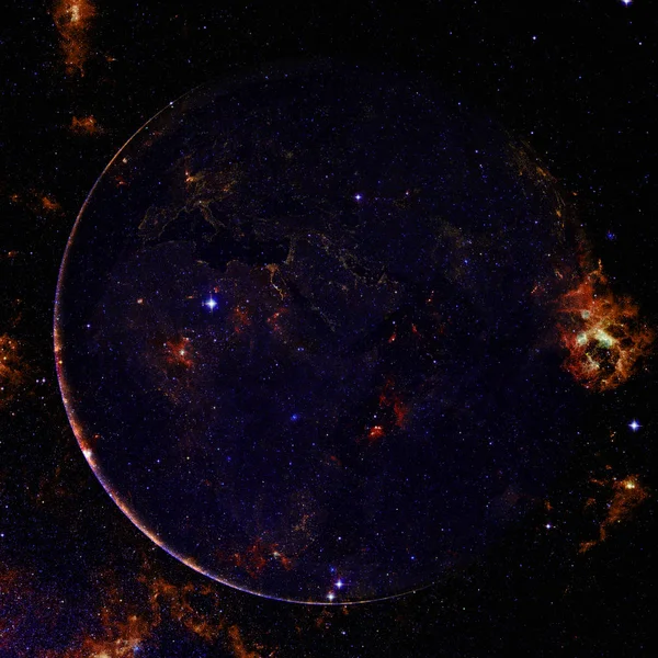 Planeta Tierra en el espacio profundo. Elementos de esta imagen proporcionados por la NASA —  Fotos de Stock