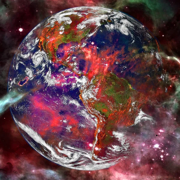 Γη. Διαστημική τέχνη. Στοιχεία αυτής της εικόνας που διαθέτει η NASA — Φωτογραφία Αρχείου