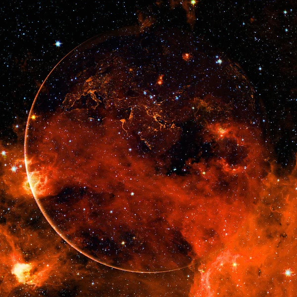 Terra. Arte espacial. Elementos desta imagem fornecidos pela NASA — Fotografia de Stock