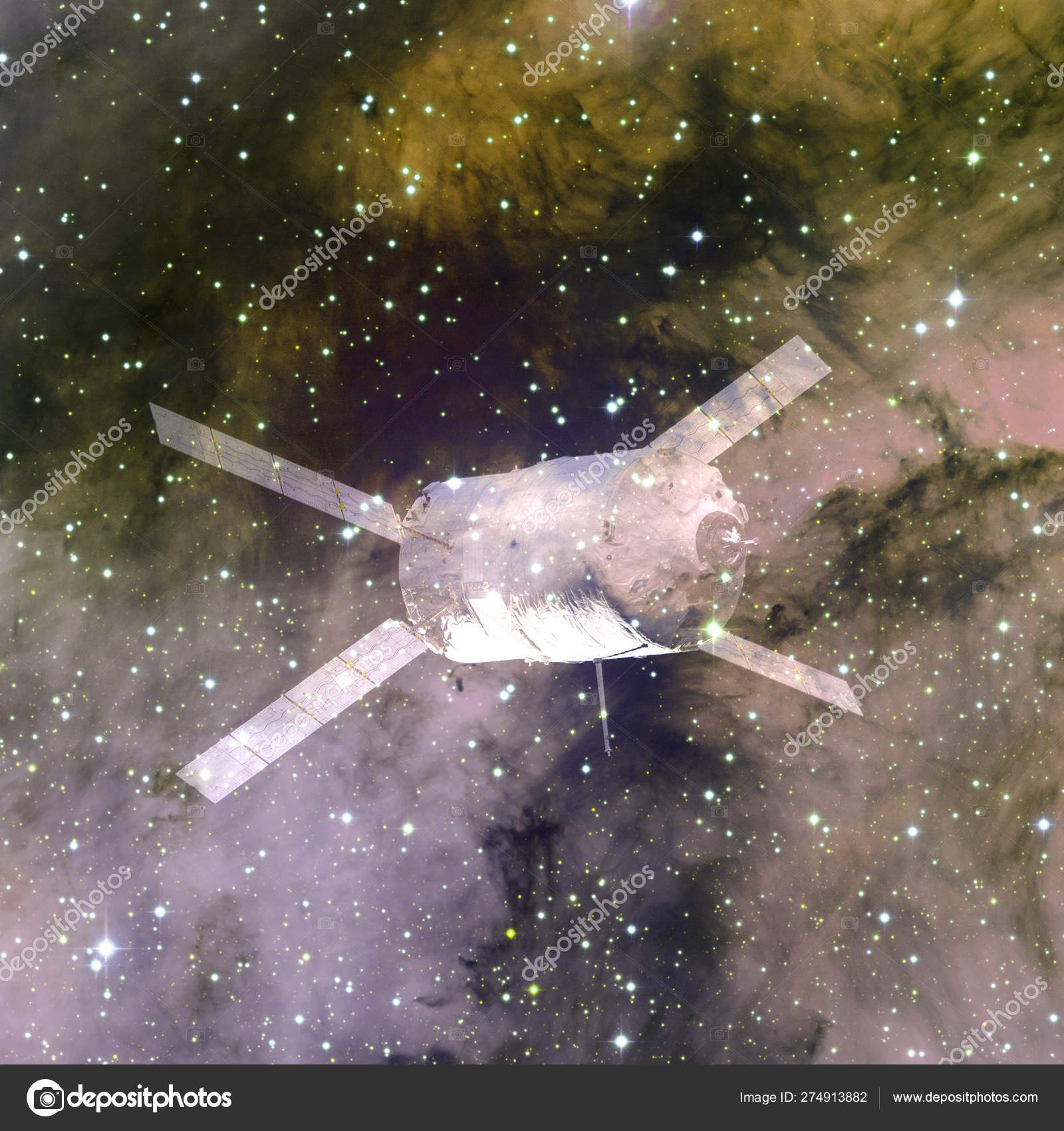 Spacecraft. Science fiction wallpaper. Elements of this image furnished