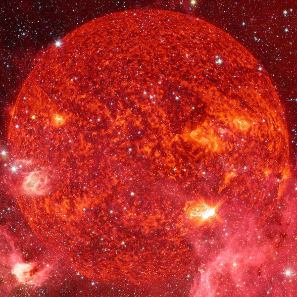 Una estrella extremadamente caliente. plasma líquido. Elementos de esta imagen proporcionados por la NASA . —  Fotos de Stock