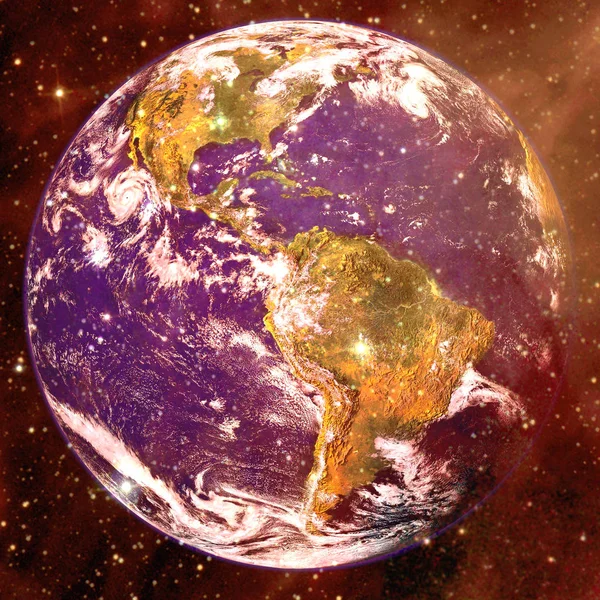 Planeet aarde in de diepe ruimte. Elementen van dit beeld ingericht door NASA — Stockfoto