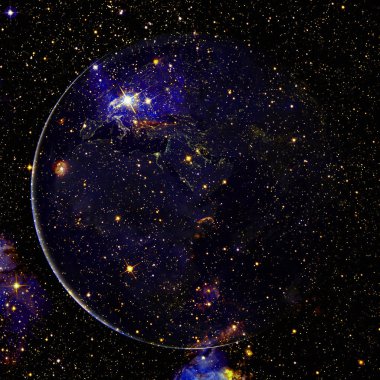 Uzayda toprağın güzel görünümü. NASA tarafından döşenmiş bu görüntünün elemanları