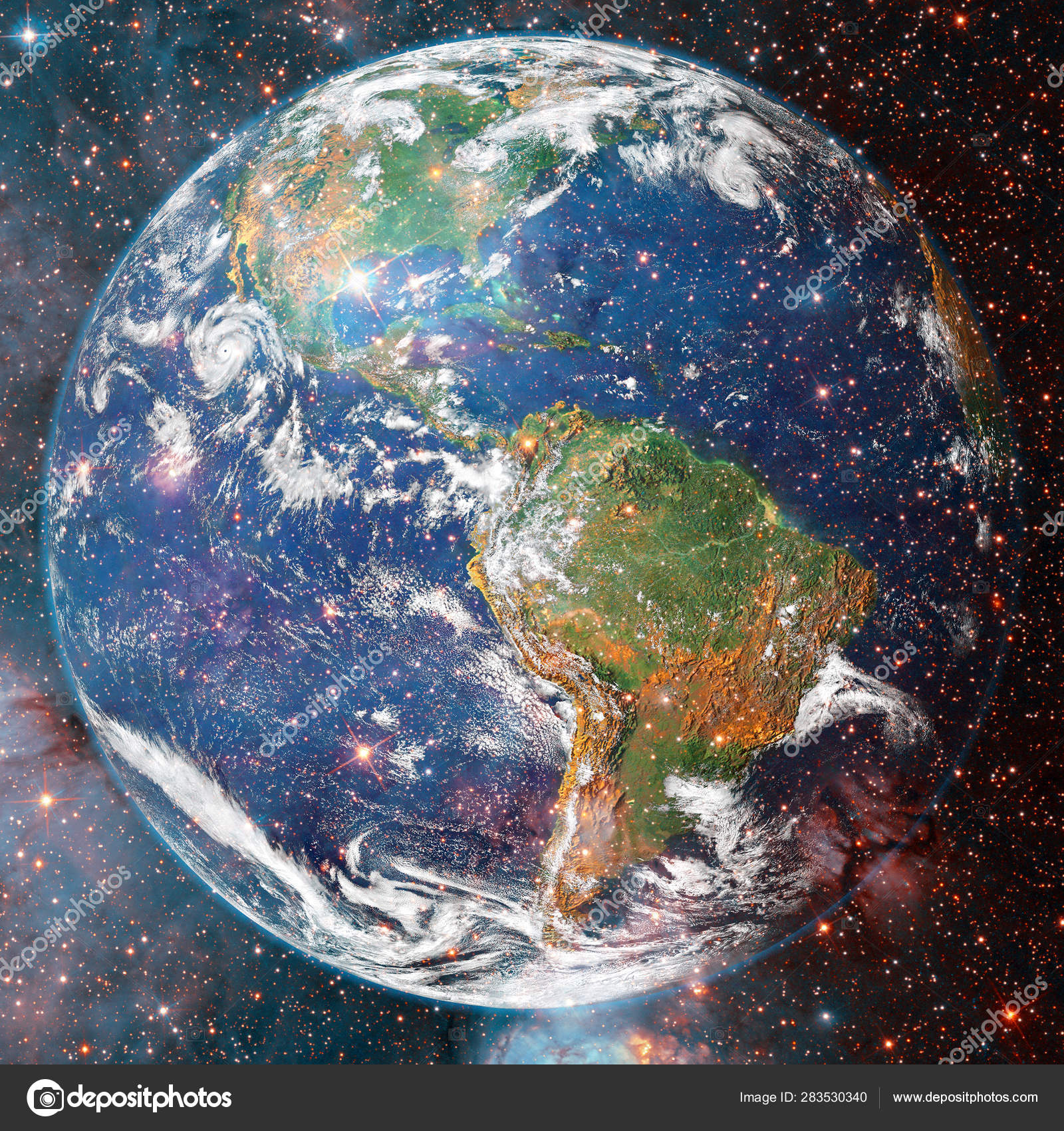 Planet Earth in deep space. Elements of this image furnished by NASA —  Stock Photo © Outer_Space #283530340, image size:1600x1700