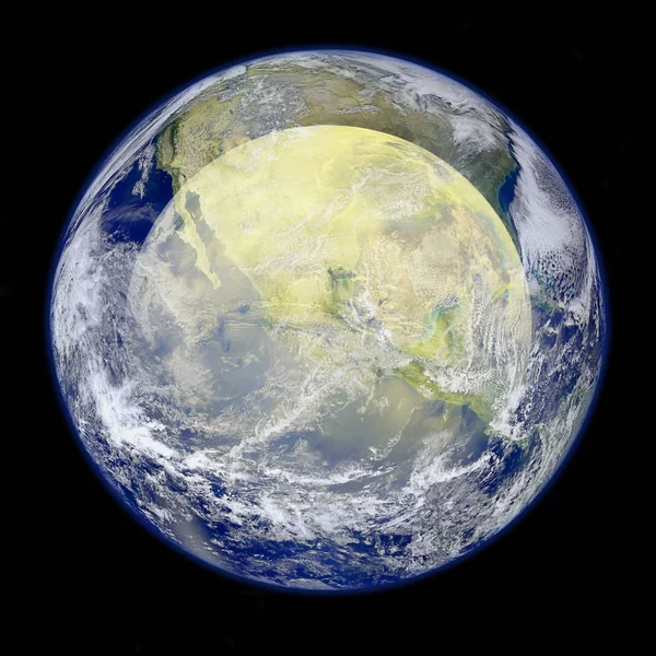 Pianeta Terra nello spazio profondo. Elementi di questa immagine forniti dalla NASA — Foto Stock