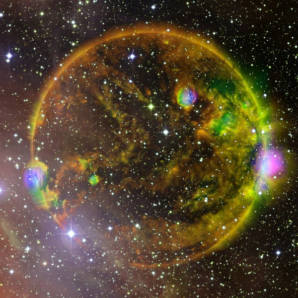 Étoile extrêmement chaude. Flaring of Sun. Éléments de cette image fournis par la NASA — Photo