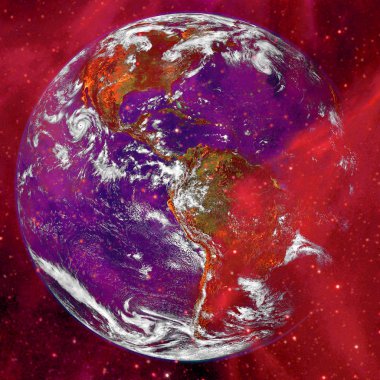 Dünya. Uzay sanatı. NASA tarafından döşenmiş bu görüntünün elemanları