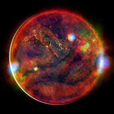 Son derece sıcak bir yıldız. Güneş 'in Flaring. bu görüntünün NASA tarafından döşenmiş elemanları