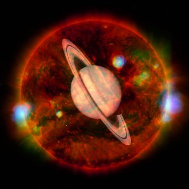 Saturn-güneş sisteminin gezegeni. NASA tarafından döşenmiş bu görüntünün elemanları