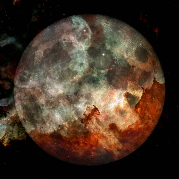 Fantástica vista da lua. Sistema solar. Elementos desta imagem fornecidos pela NASA — Fotografia de Stock