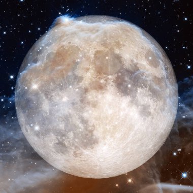 Ayın muhteşem manzarası. Güneş sistemi. NASA tarafından döşenmiş bu görüntünün elemanları