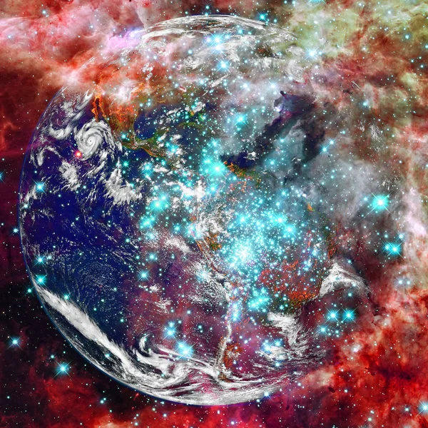 Planeta Ziemia w głębokim kosmosie. Elementy tego obrazu dostarczone przez NASA — Zdjęcie stockowe