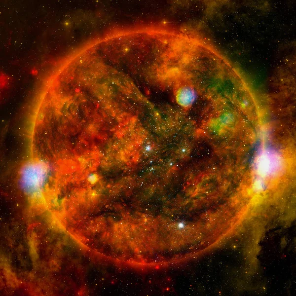 Очень горячая звезда. Флейринг Солнца. Элементы этого изображения предоставлены НАСА — стоковое фото