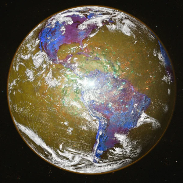 Планета Земля в глубоком космосе. Элементы этого изображения предоставлены НАСА — стоковое фото