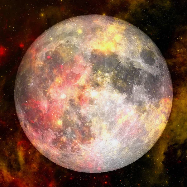 Fantástica vista de la luna. Sistema solar. Elementos de esta imagen proporcionados por la NASA — Foto de Stock