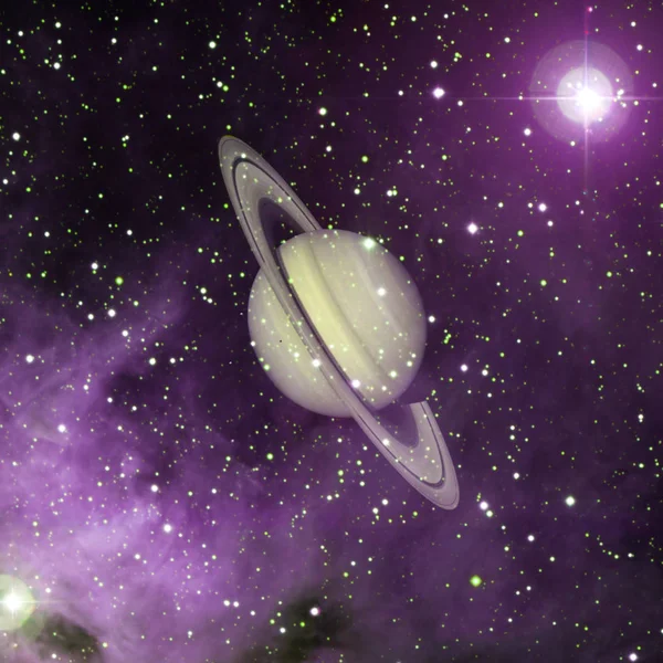 Saturne - planète du système solaire. Éléments de cette image fournis par la NASA — Photo
